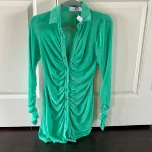 Green button front dress NEW